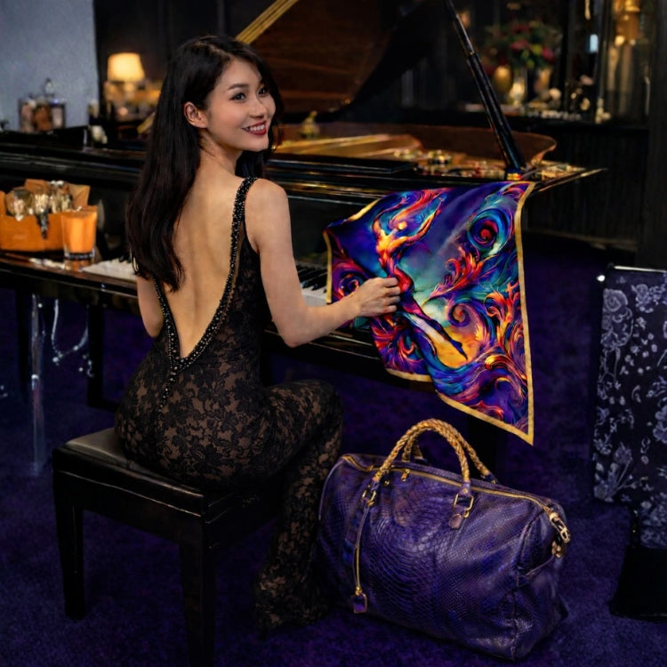 "Comfortable Chic" A Purple Opulent Python Shoulder Bag