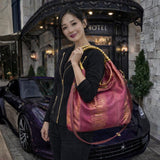 "Comfortable Chic" A Fuchsia Pink Opulent Python Shoulder Bag