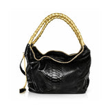 "Comfortable Chic" A Black Opulent Python Shoulder Bag