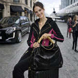 "Comfortable Chic" A Black Opulent Python Shoulder Bag