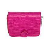 "The Aurora" Pink Square Croco Zip Around  Wallet - Some Offered The Future, A Wallet Full Of Love