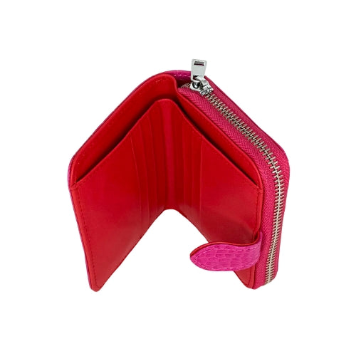 "The Aurora" Pink Square Croco Zip Around  Wallet - Some Offered The Future, A Wallet Full Of Love