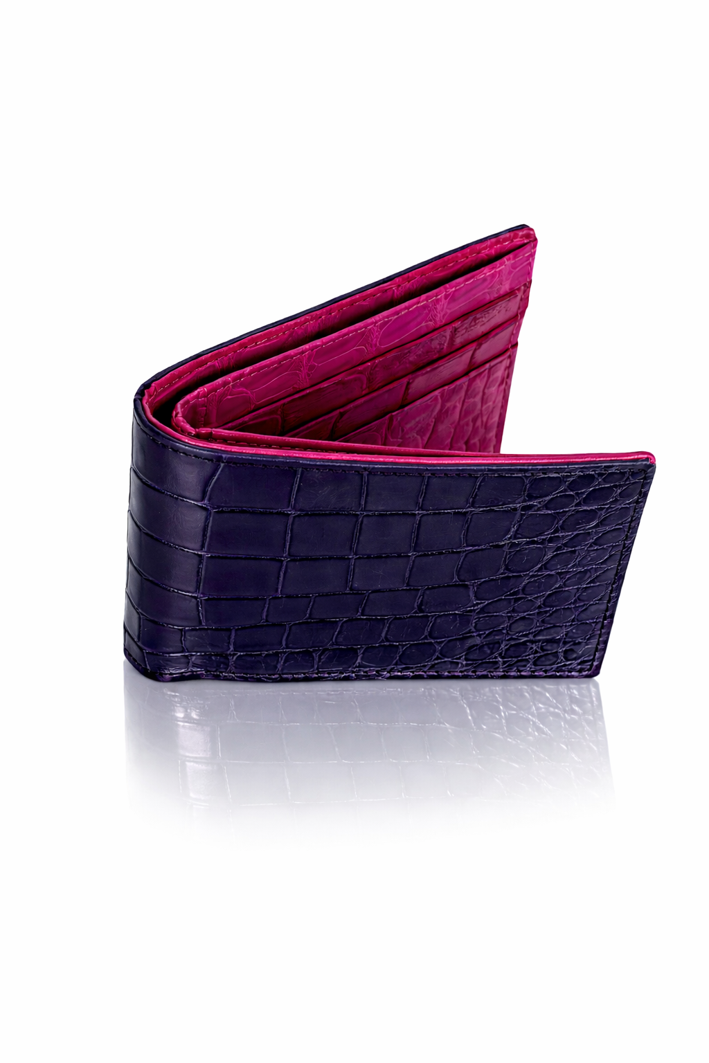 Men’s Luxury Crocodile Leather Wallet – Handcrafted Premium Wallet - Purple