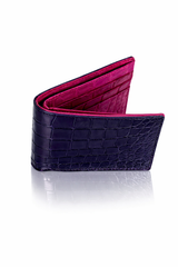 Men’s Luxury Crocodile Leather Wallet – Handcrafted Premium Wallet - Purple
