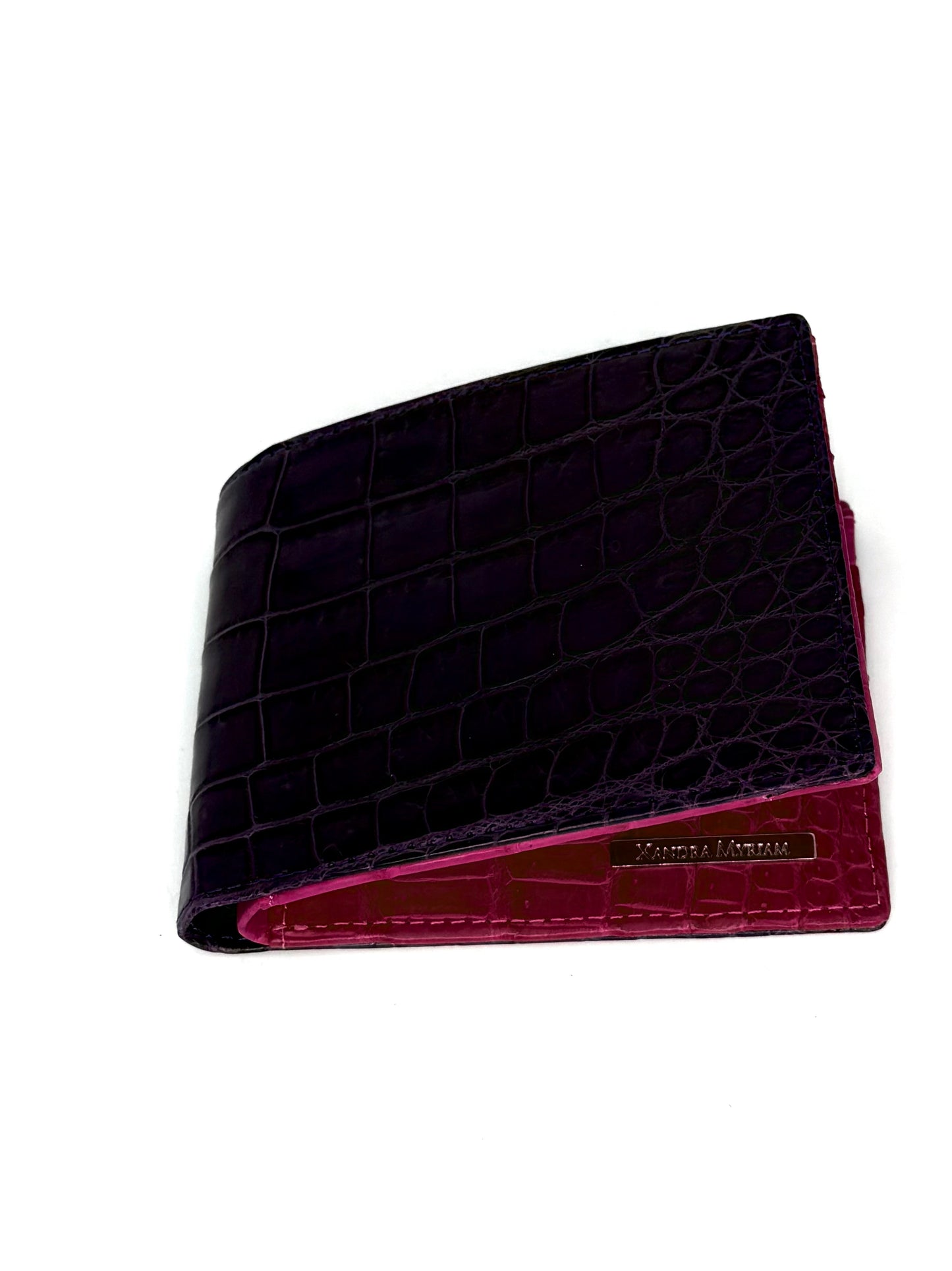 Men’s Luxury Crocodile Leather Wallet – Handcrafted Premium Wallet - Purple
