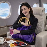 "Comfortable Chic" A Purple Opulent Python Shoulder Bag