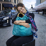 "Comfortable Chic" A Turquoise Opulent Python Shoulder Bag