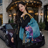 "Comfortable Chic" A Turquoise Opulent Python Shoulder Bag
