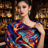 “Fire Dancer” Italian Silk Scarf