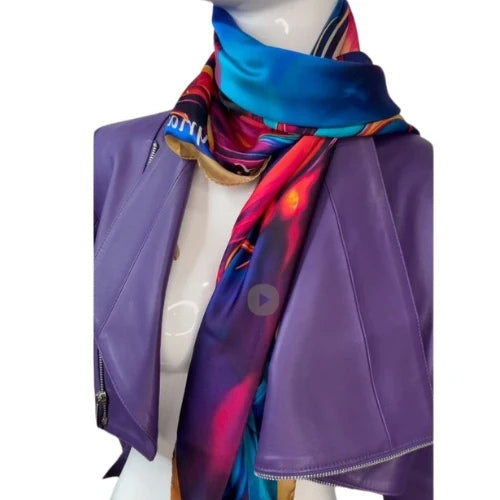 “Fire Dancer” Italian Silk Scarf